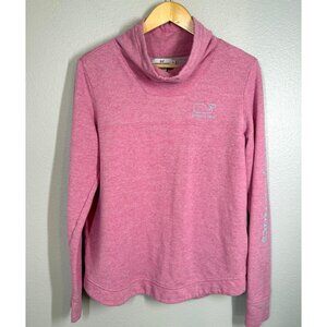 Vineyard Vines Pink Cowl Neck Sweatshirt‎ Womens M Cotton Blend Long Sleeve Aqua